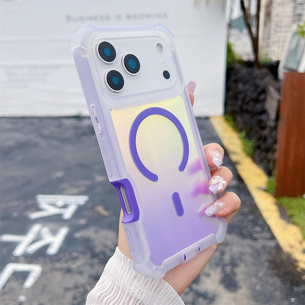 Shockproof Magnetic Laser Dazzling Phone Case