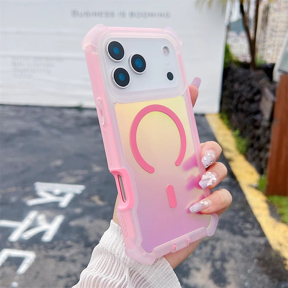 Shockproof Magnetic Laser Dazzling Phone Case