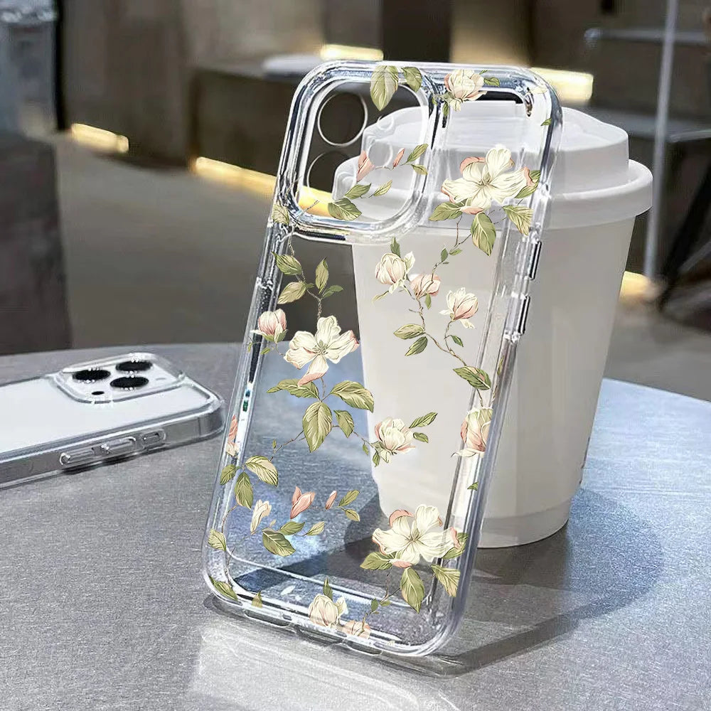 Flower Phone Case for iPhone - Transparent Silicone