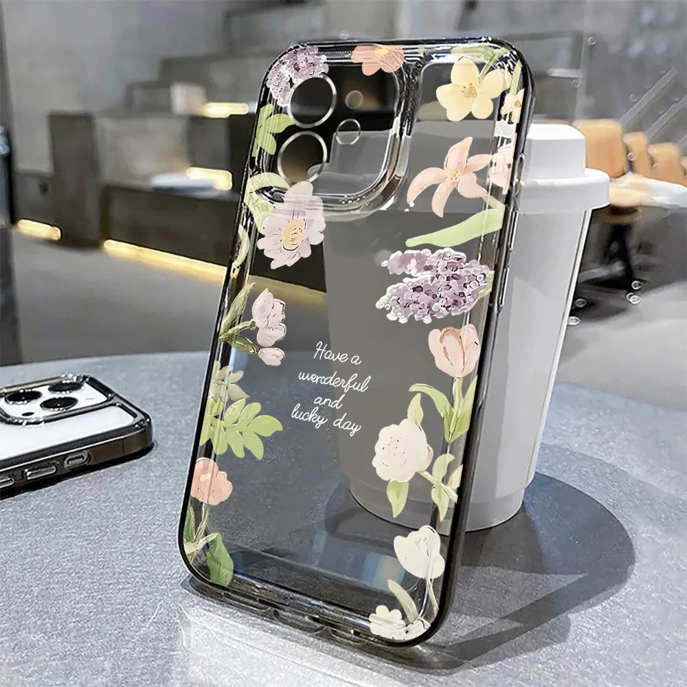 Flower Phone Case for iPhone - Transparent Silicone