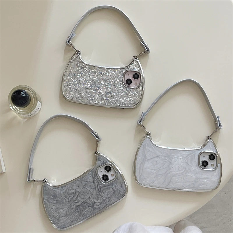 Luxury Glitter Sequins Handbag Phone Case For iPhone