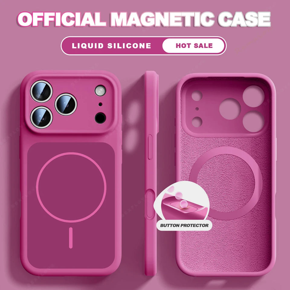 New Official Liquid Silicone Magnetic Phone Case