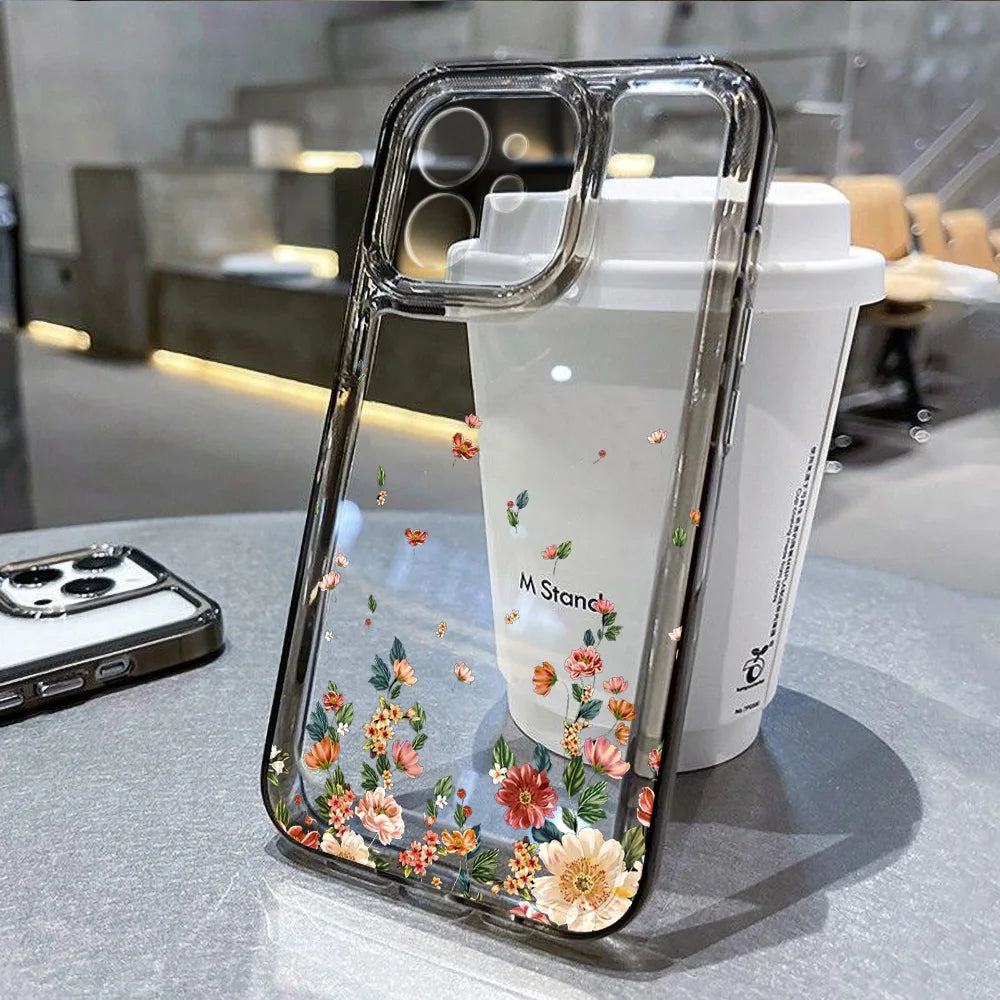 Flower Phone Case for iPhone - Transparent Silicone
