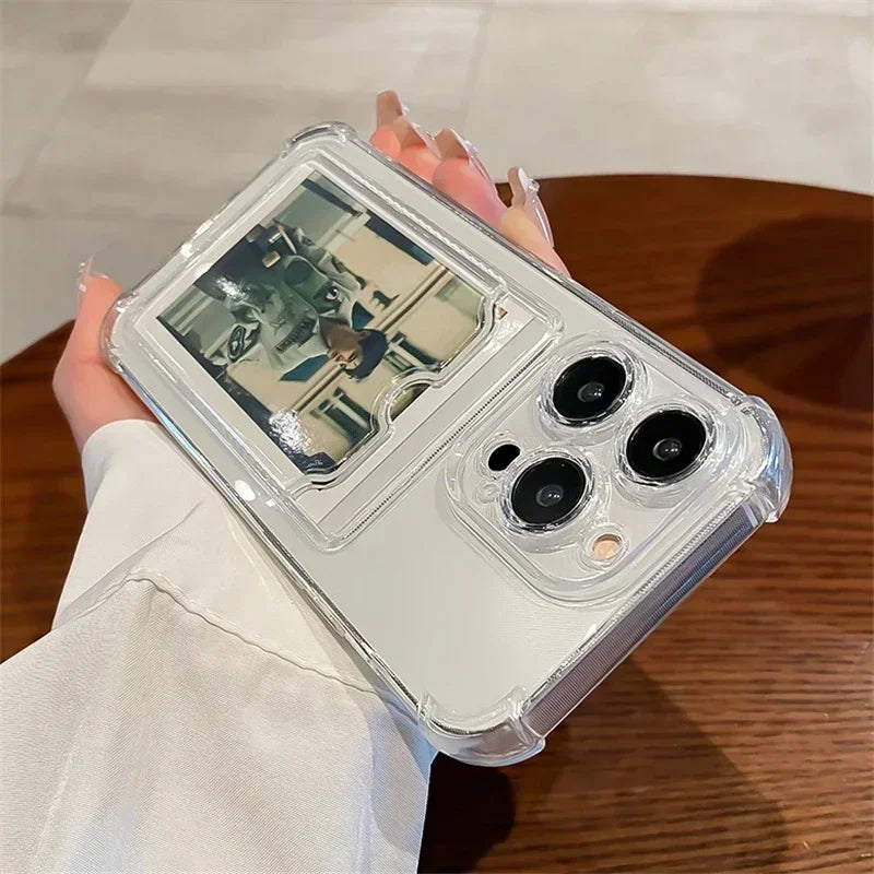 Transparent Card Slot Wallet Case for iPhone