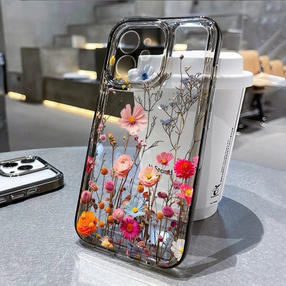 Flower Phone Case for iPhone - Transparent Silicone