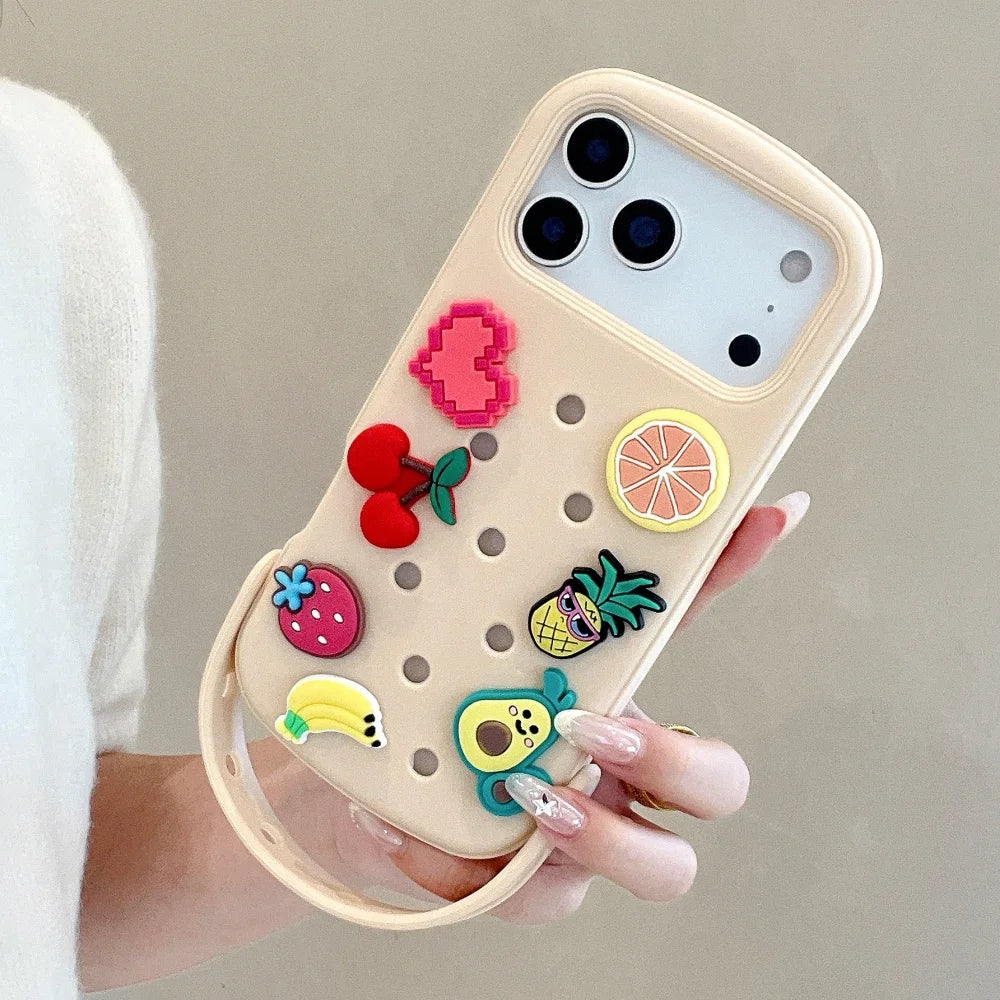 Creative DIY Crocs Charm Soft Silicone Phone Case
