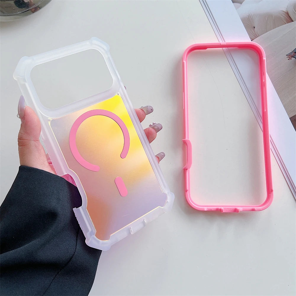 Shockproof Magnetic Laser Dazzling Phone Case