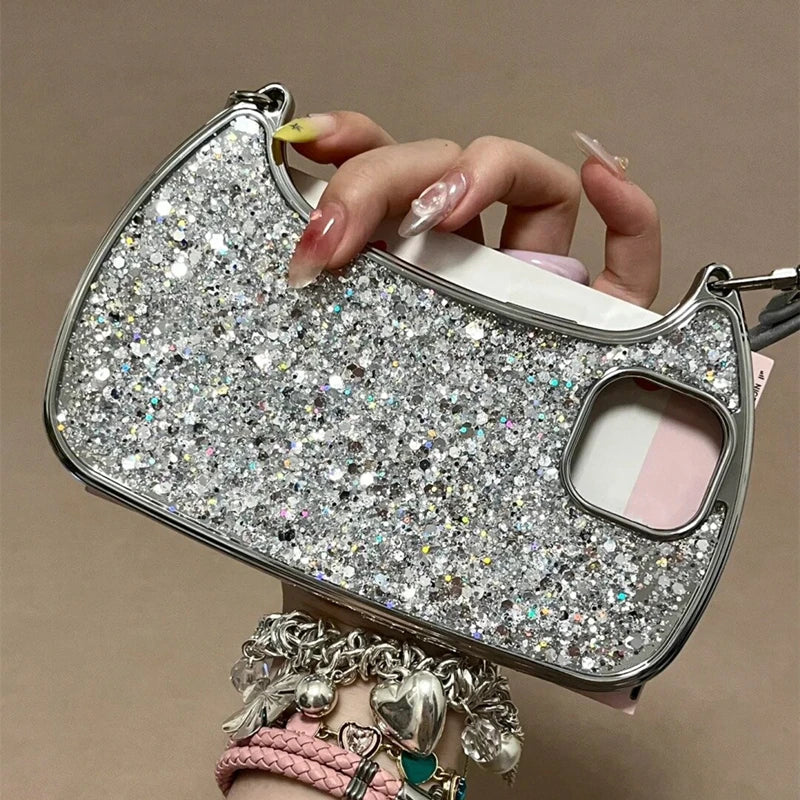 Luxury Glitter Sequins Handbag Phone Case For iPhone
