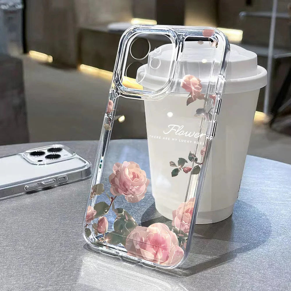 Flower Phone Case for iPhone - Transparent Silicone