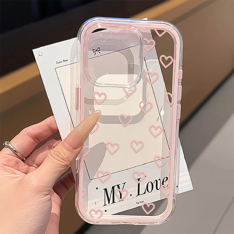 Cute Pink Bow Phone Case for iPhone - 2-in-1 Transparent