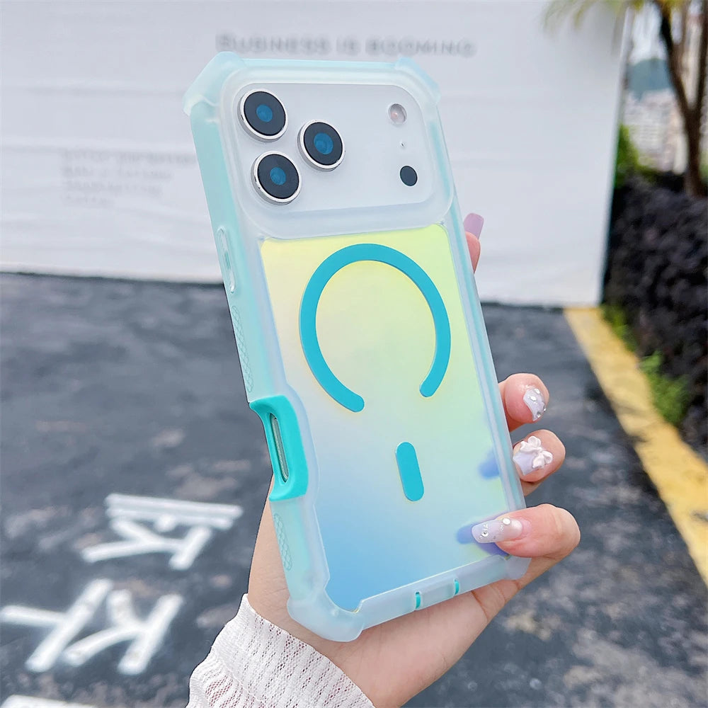Shockproof Magnetic Laser Dazzling Phone Case