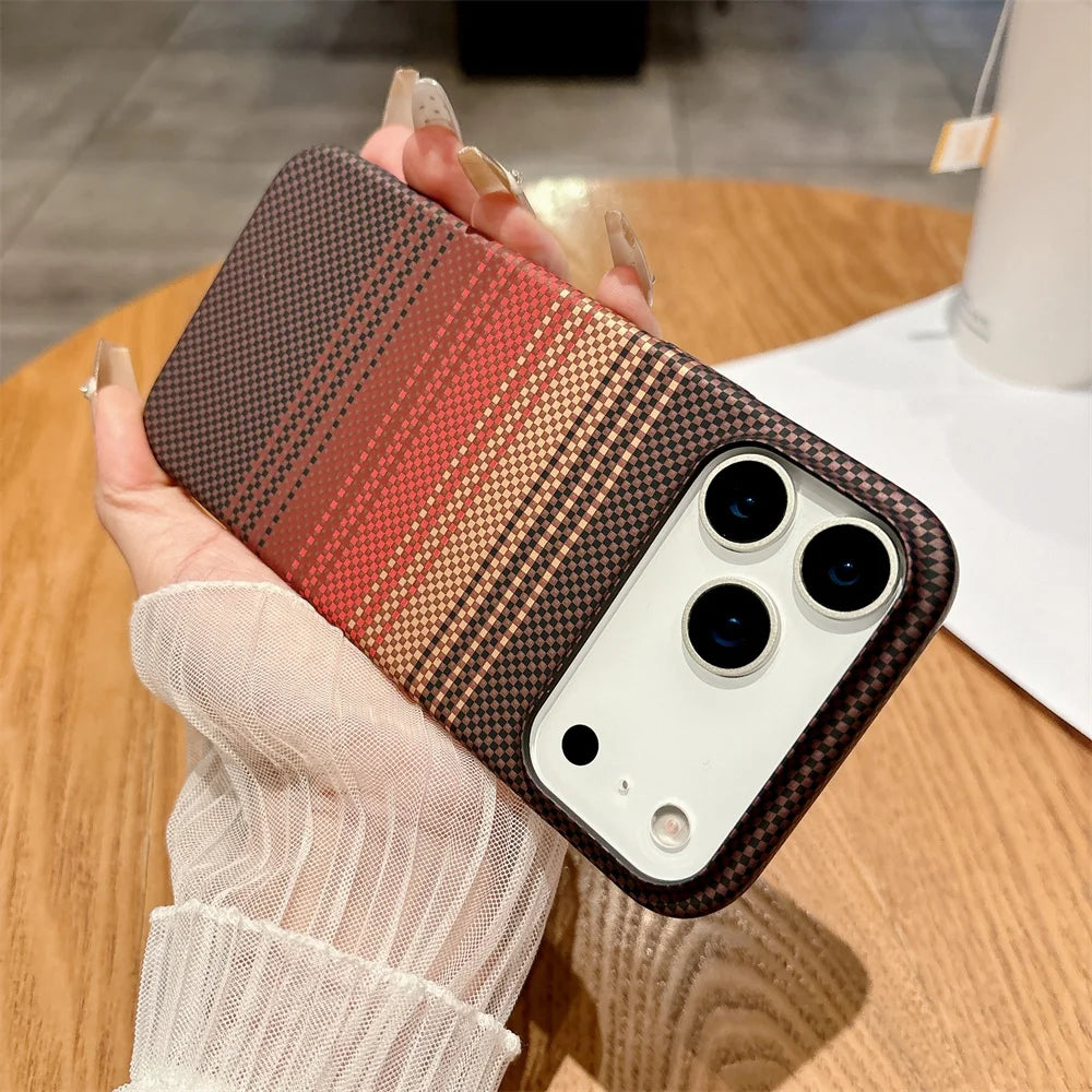 Colourful Kevlar Carbon Fibre Magnetic Phone Case