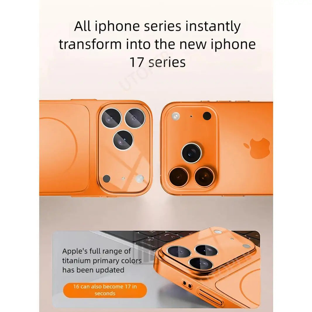 The nano frosted glass case upgrades your old iPhone to the iPhone 17 look