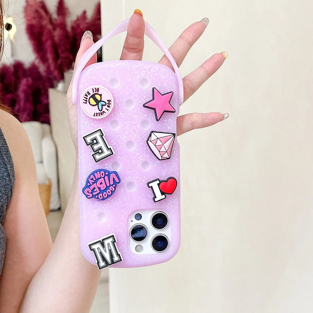 Creative DIY Crocs Charm Soft Silicone Phone Case