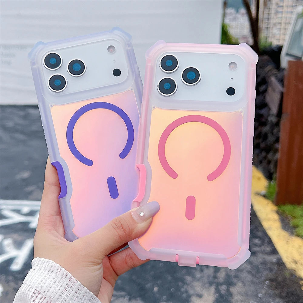 Shockproof Magnetic Laser Dazzling Phone Case