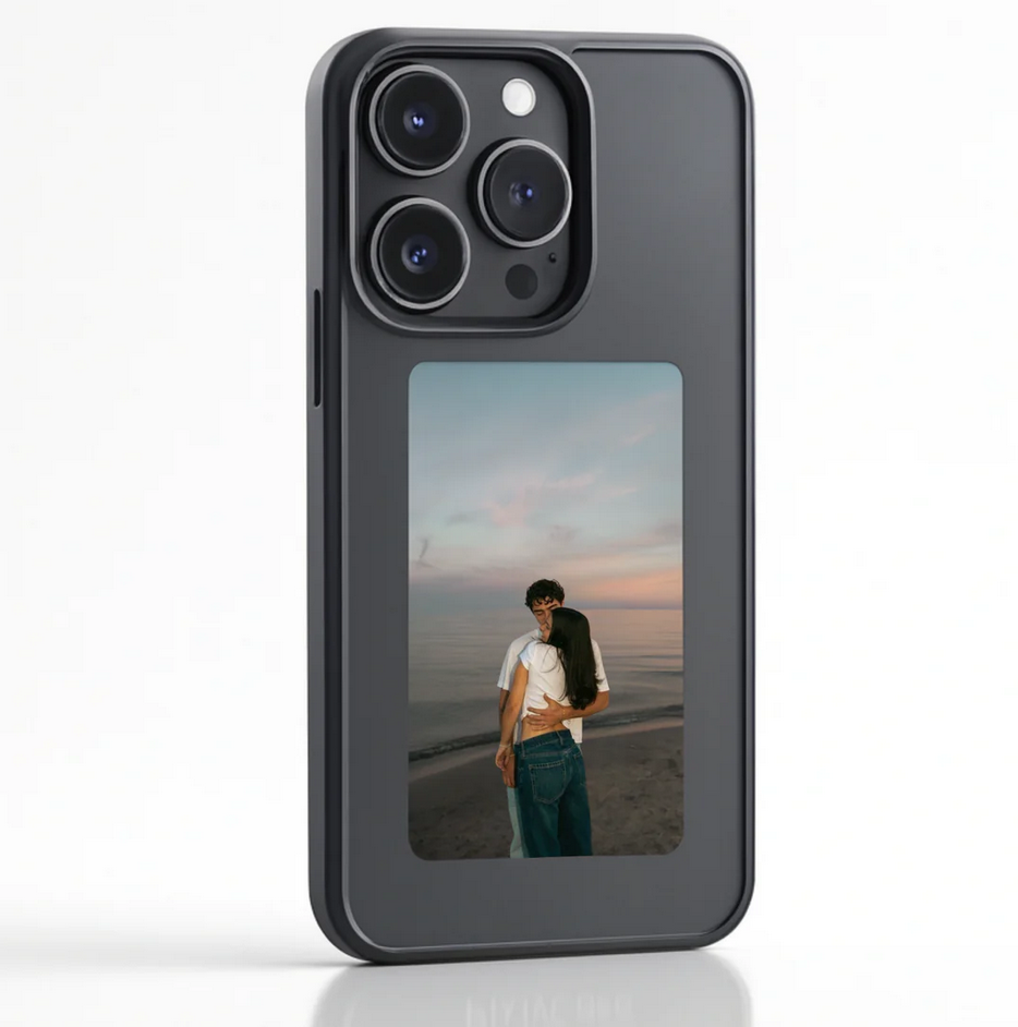 NFC phone case with a square display