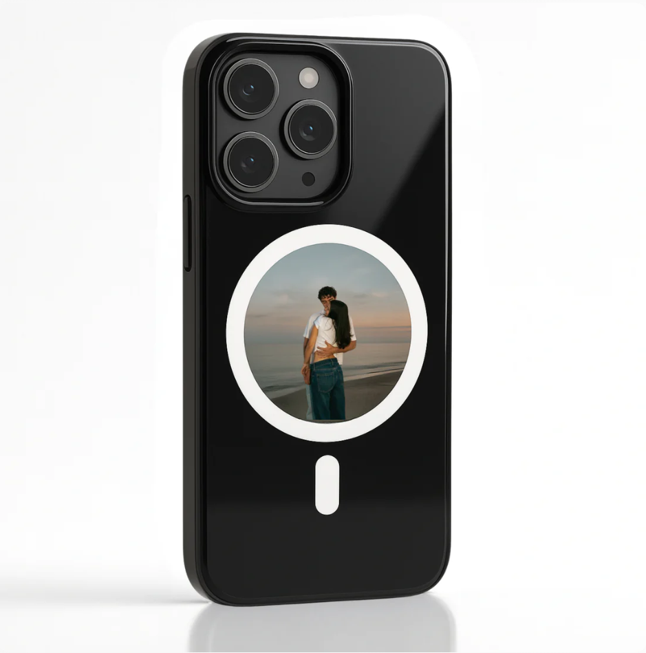 NFC phone case with a round display